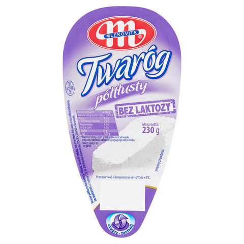 Halbfetter Hüttenkäse ohne Laktose 250g Mlekovita