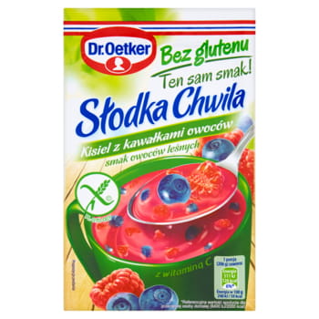 Sweet Moment Kisiel mit Waldfruchtstücken ohne Glasur. DR. Oetker 31,5 g