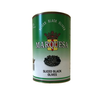Marquesa geschnittene schwarze Oliven 4,35/2,35 kg
