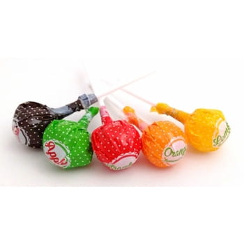 Kugelförmiger Lutscher mit Frucht- und Cola-Geschmack 8g x 150 Stk.