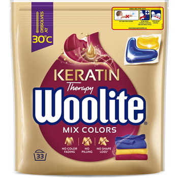 Waschgelkapseln mit Keratin für Woolite-Farben 33 Stk.