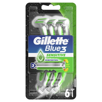 Gillette Blue 3 Sensitive Herrenrasierer Einweg 6 Stk.