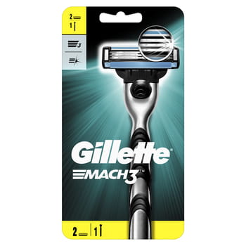 Gillette Mach3 Rasierergriff +2 austauschbare Klingen