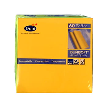 Servietten 40x40cm Dunisoft gelb Duni 60 Stk.