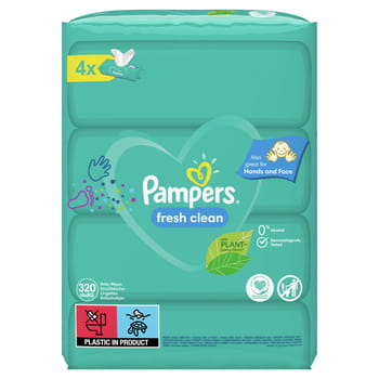 Fresh Clean Pampers Pflegetücher 4x80Stk.