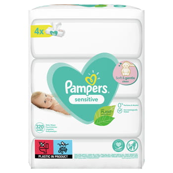 Sensitive Pampers Pflegetücher 4x80Stk.
