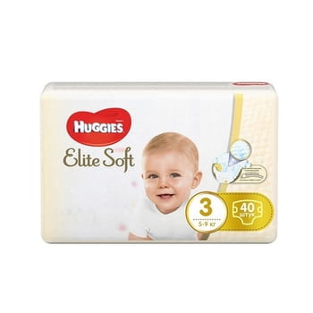 Huggies Elite Soft Jumbo Windeln, Größe 3, 40 Stück.