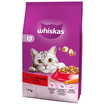 Trockenfutter für Katzen Whiskas 1+ Rind 1,4 kg