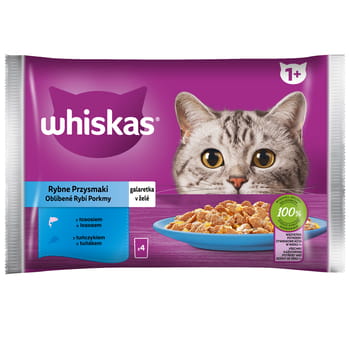 Fischspezialitäten 1+ Gelee mit Lachs und Thunfisch Whiskas 340g (4x85g)