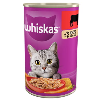 Nasses Katzenfutter mit Rindfleisch Whiskas 400g