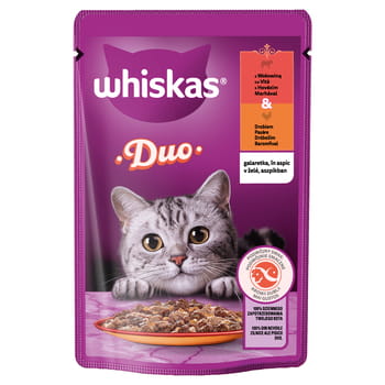 Katzensäckchen Rind und Geflügel in Gelee Whiskas Duo 85g