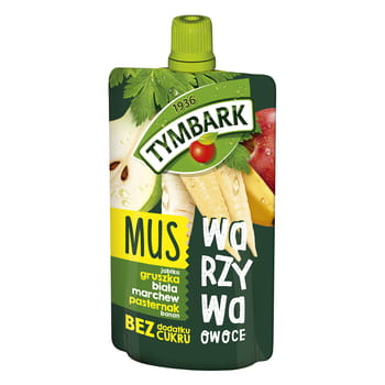Tymbark Mousse Apfel Birne Weiße Karotte Pastinaken Banane 100g