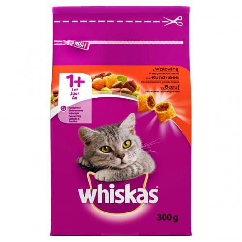 Whiskas Alleinfuttermittel mit Leber und Rindfleisch 300g 