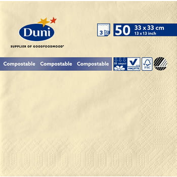 Duni 3-lagige Servietten 33x33 cm creme 50 Stk.