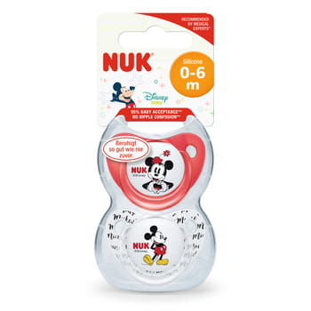 Beruhigender Schnuller 0-6 Monate (Silikon) NUK 2 Stk.