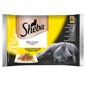 Sheba Delicacy Nassfutter in Gelee mit Geflügelgeschmack 4*85g