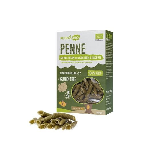 Mungobohnen-Penne mit goldenem Lein glutenfrei roh BIO 250 g PETRAS BIO