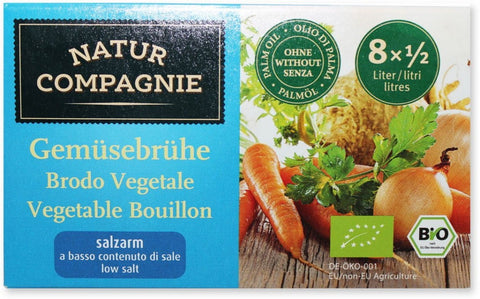 Brühe - Brühwürfel mit reduziertem Salzgehalt BIO 68 g - NATUR COMPAGNIE