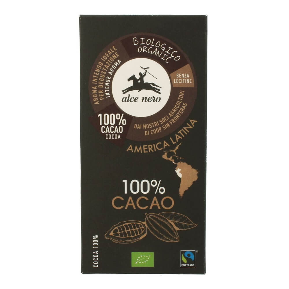 Bittertablette BIO 100% Kakao 50 g - ALCE NERO