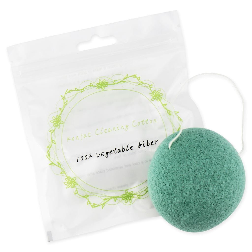 Konjac-Schwamm zur Gesichtsreinigung, oval grün - BESSER ALS LEBENSMITTEL