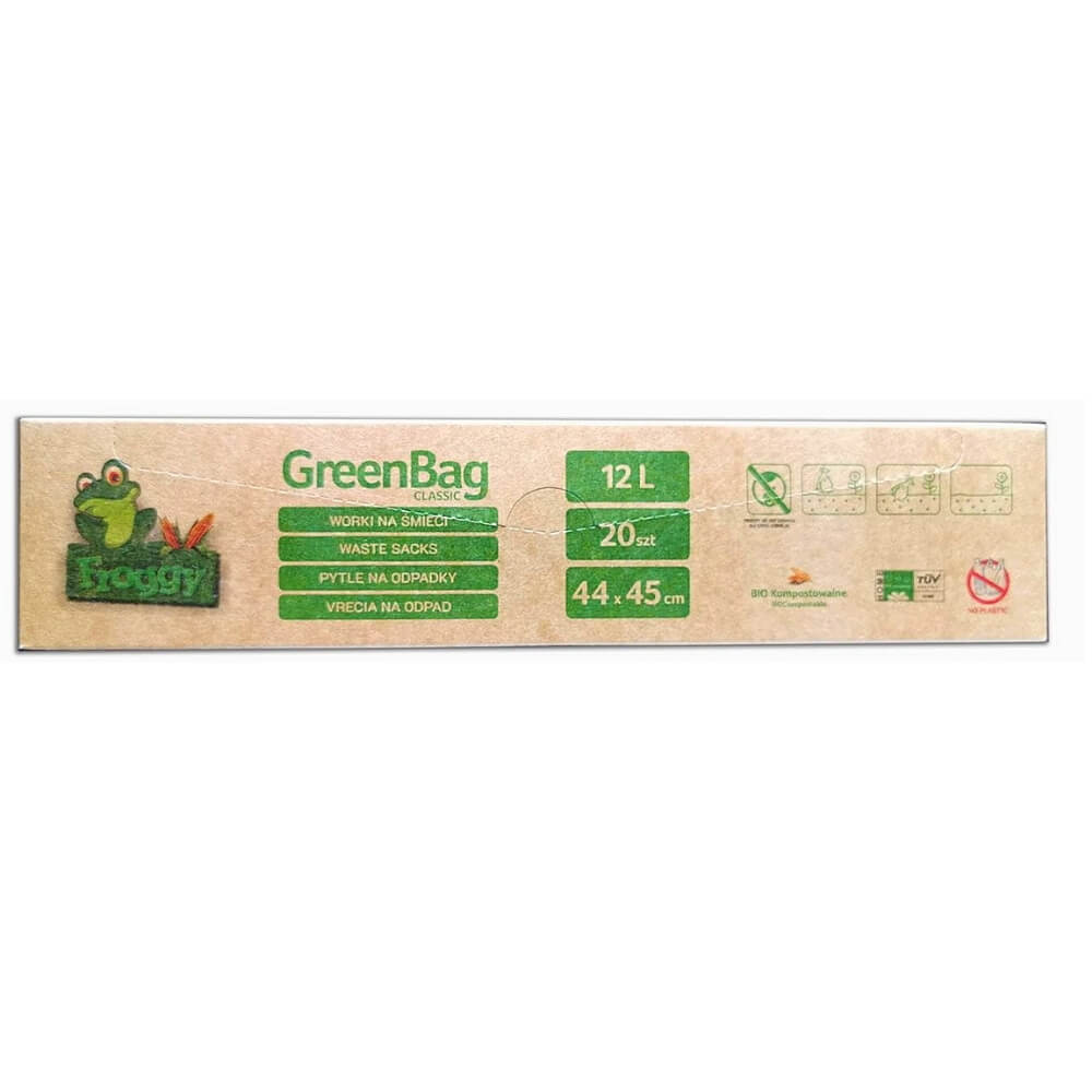 BIO- und Mischabfallbeutel (kompostierbar) 12 L 20 Stück - FROGGY