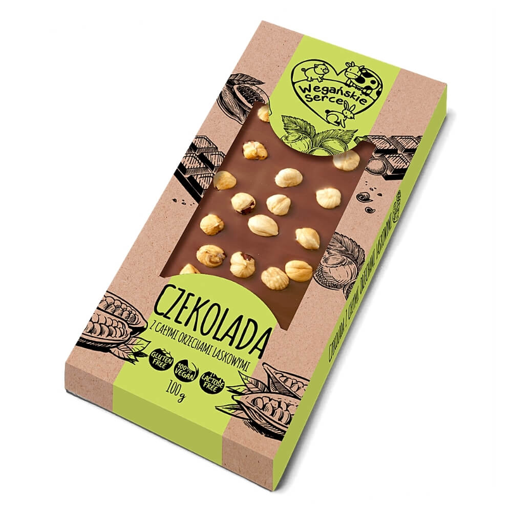 Schokolade mit ganzen Haselnüssen 100 g VEGAN HEART