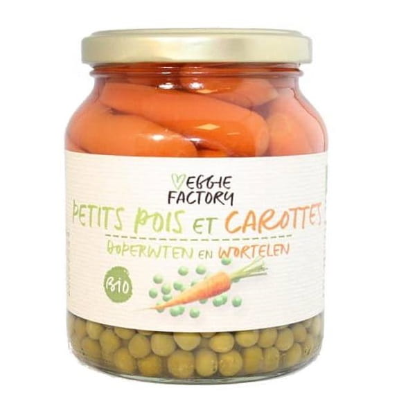 Grüne Erbsen mit Karotten 350g EKO VEGGIE FACTORY