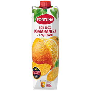 100 % Orangensaft mit Fortuna-Partikeln 1l
