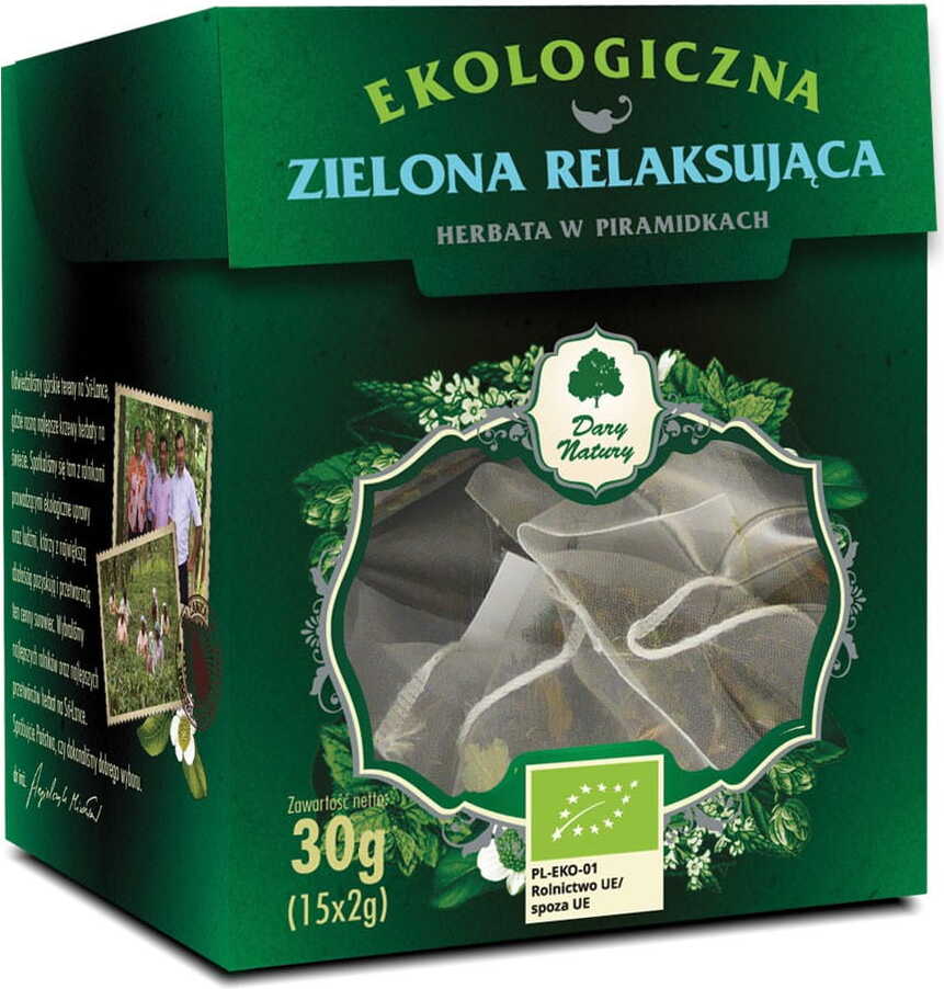 Grüner Tee entspannende BIO-Pyramiden (15 x 2 g) - GESCHENKE DER NATUR