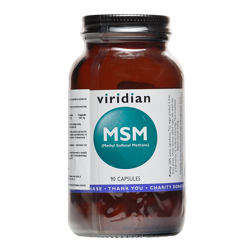 MSM organic sulfur compound methylsulfonylmethane 90 capsules VIRIDIAN