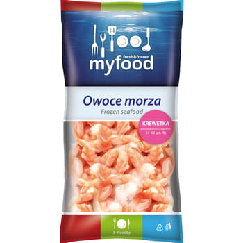 Gefrorene gekochte Garnelen mit Schwanz 31-40 Stk. MyFood 400g