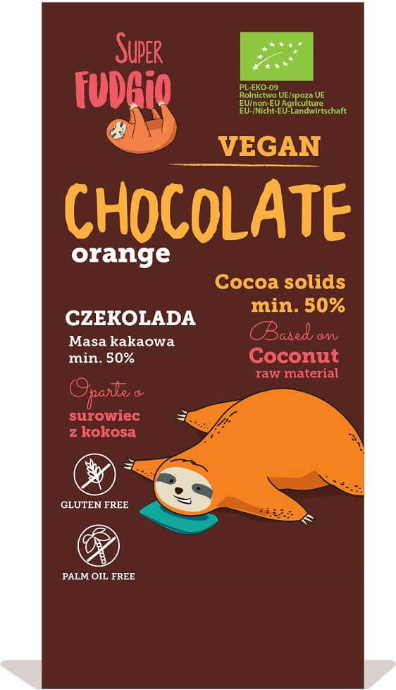Glutenfreie Orangenschokolade BIO 80 g - SUPER FUDGIO