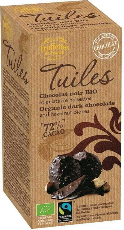 Dunkle Schokoladenringe mit fair gehandelten Haselnüssen BIO 100 g - TRUFFETTES DE FRANCE