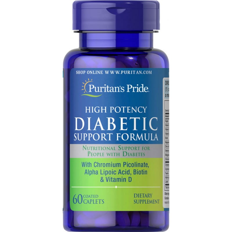Diabetische Formel Chrom + Biotin + Vitamin D Hochwirksame Diabetiker-Unterstützungsformel 60 Kapseln PURITAN'S PRIDE