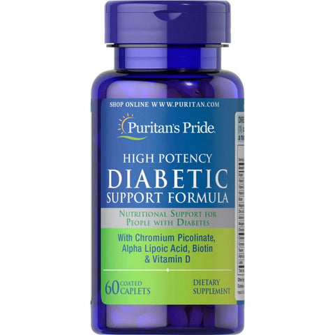 Diabetische Formel Chrom + Biotin + Vitamin D Hochwirksame Diabetiker-Unterstützungsformel 60 Kapseln PURITAN'S PRIDE