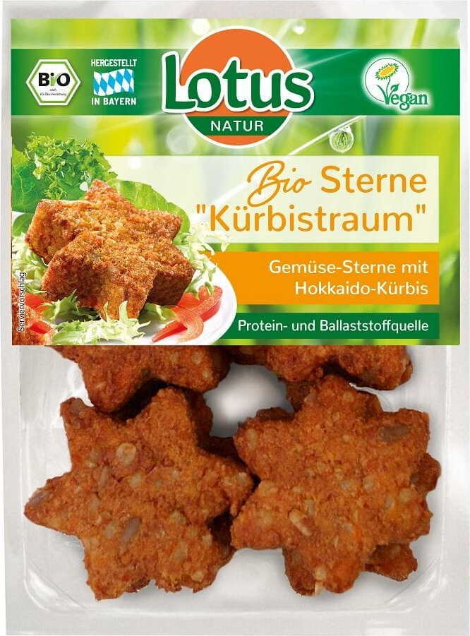 Gemüsesterne mit Hokkaido-Kürbis und Tofu BIO 250 g - LOTUS