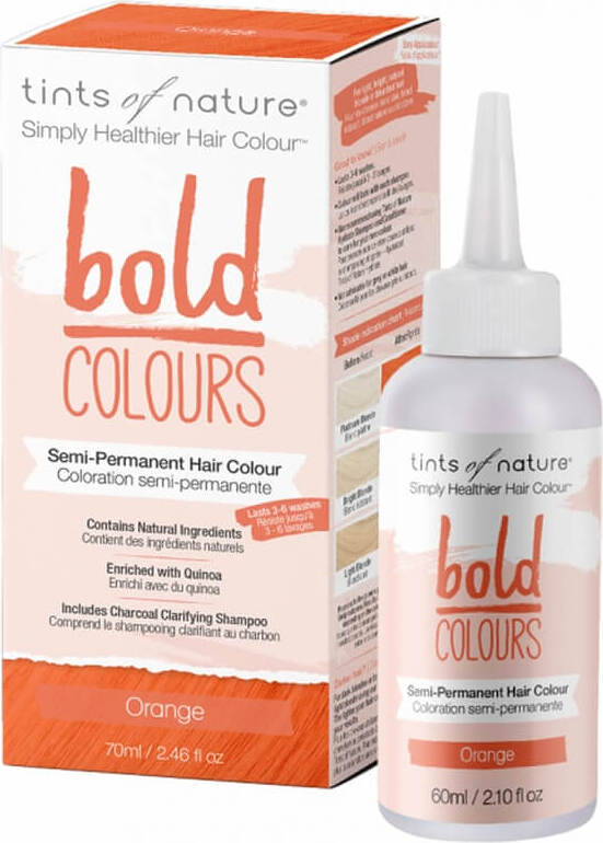 Semipermanent hair color in bright colors orange TINTS OF NATURE