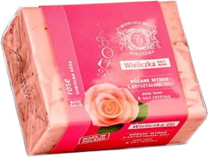 Seife mit Salzkristallen dezent rosa 150 g - SALZBERGWERK WIELICZKA