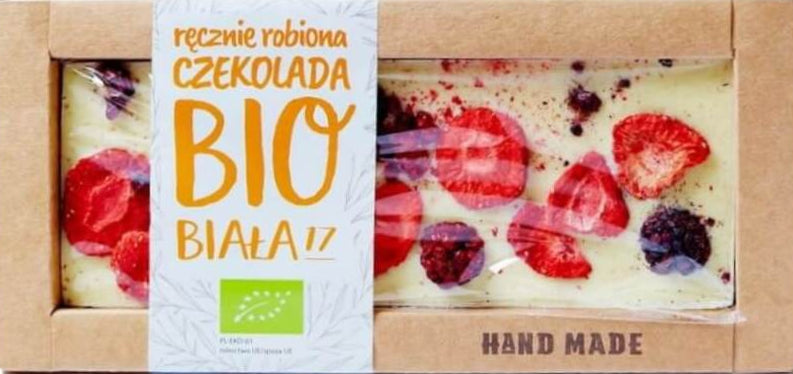 Weiße Schokolade mit Erdbeeren und Brombeeren BIO 53 g - STAROPOLSKA SÜSSWAREN