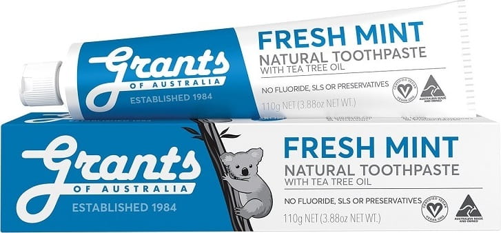 Erfrischende natürliche Zahnpasta ohne Fluorid mit Minzgeschmack GRANTS OF AUSTRALIA