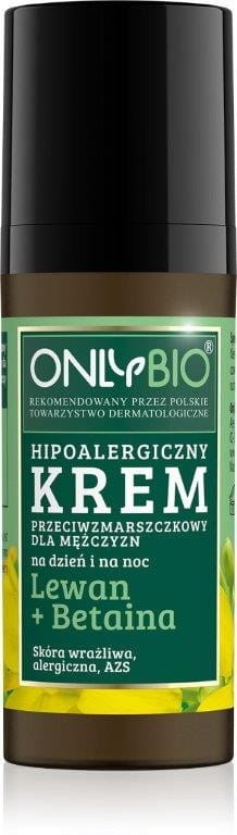 Hypoallergene Gesichtscreme für Männer Anti-Falten Tag und Nacht Levan + Betain Eco 50 ml - NUR BIO