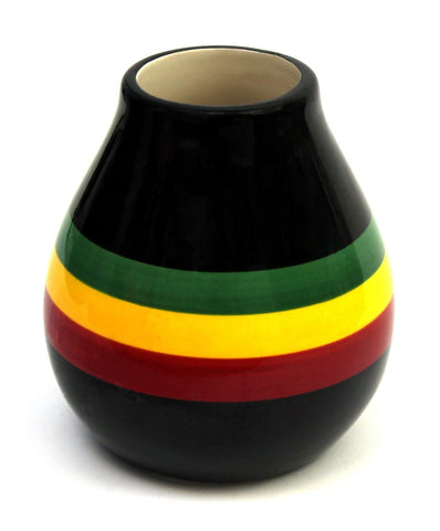 Schwarze Rasta-Keramikmatero 350 ml - ORGANIC MATE GREEN