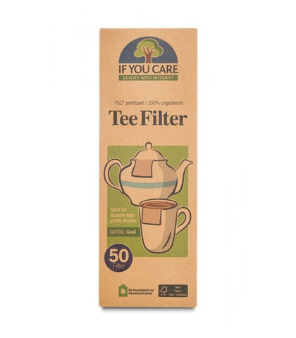 Teefilter, groß, kompostierbares Papier 50 Stück - IF YOU CARE