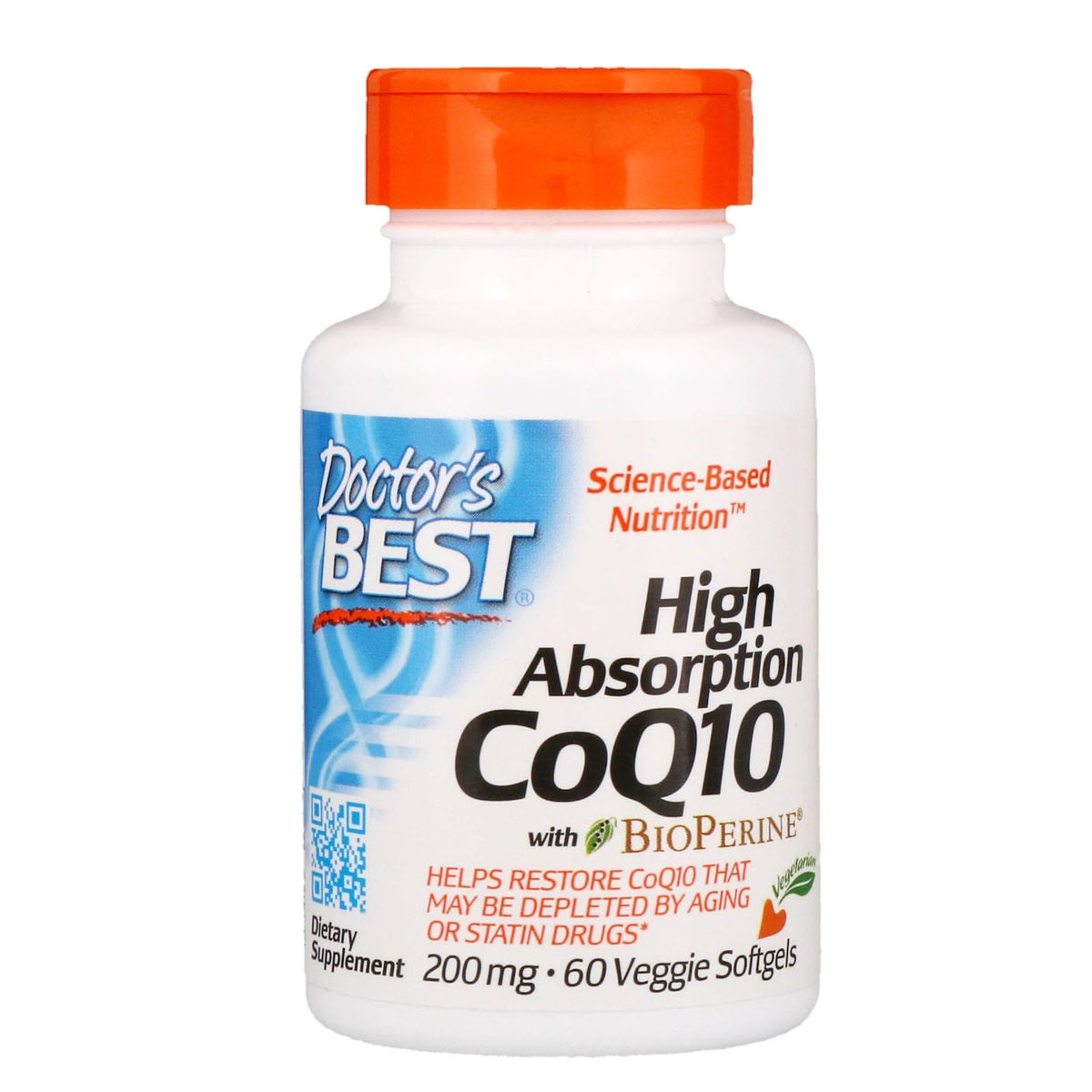 Coenzym Q10 200 MG und Piperin Bioperin vegetarisch 60 Kapseln DOCTOR'S BEST