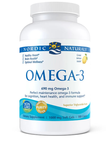 OMEGA 3 Zitronengeschmack 180 Kapseln NORDIC NATURALS