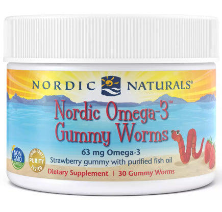 Nordic OMEGA3 Gummiwürmer OMEGA 3 Erdbeergeschmack 63 MG 30 NORDIC NATURALS Jelly Beans