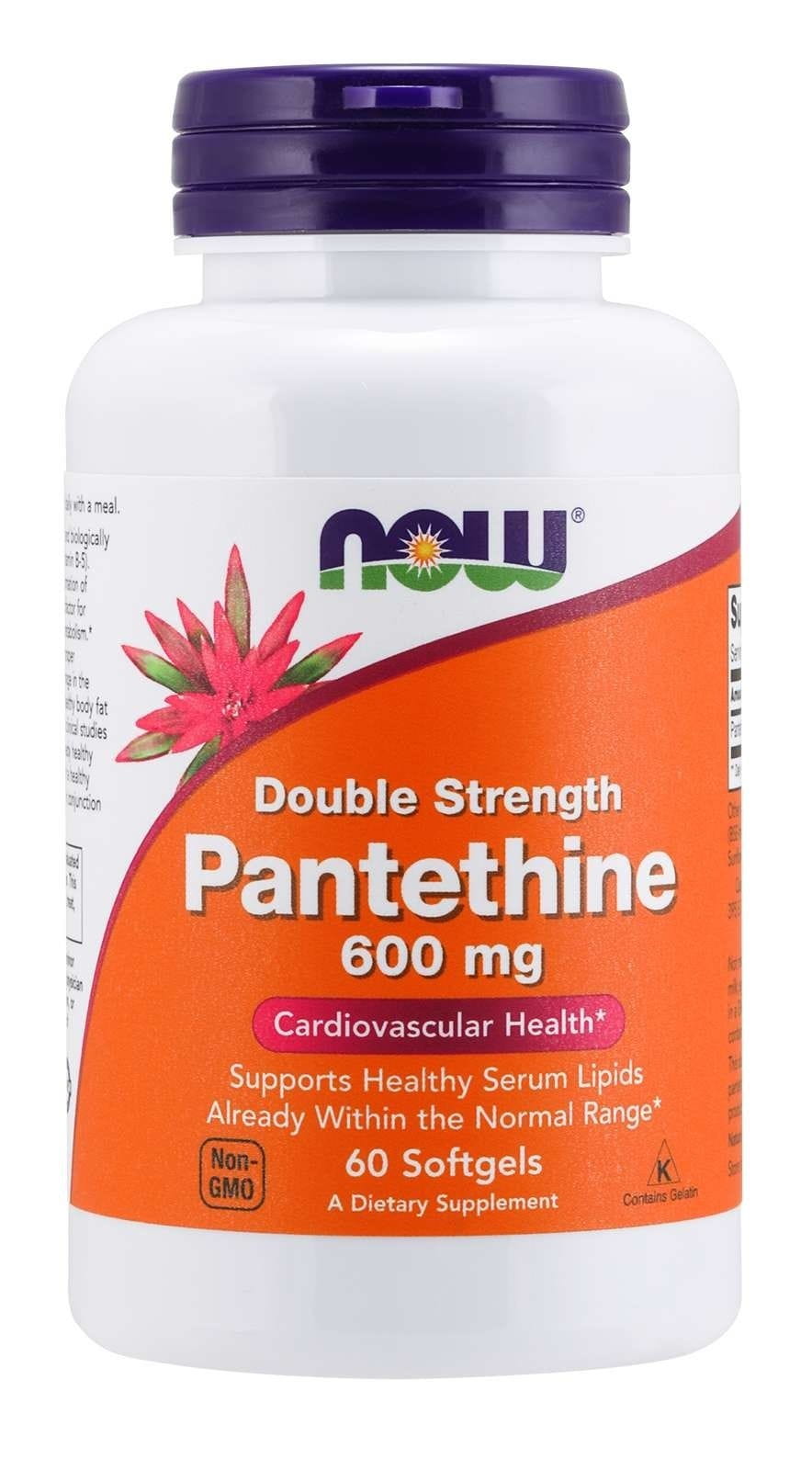 Pantethin mit doppelter Stärke 600 MG 60 Kapseln NOW FOODS