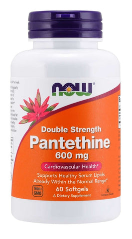 Pantethin mit doppelter Stärke 600 MG 60 Kapseln NOW FOODS
