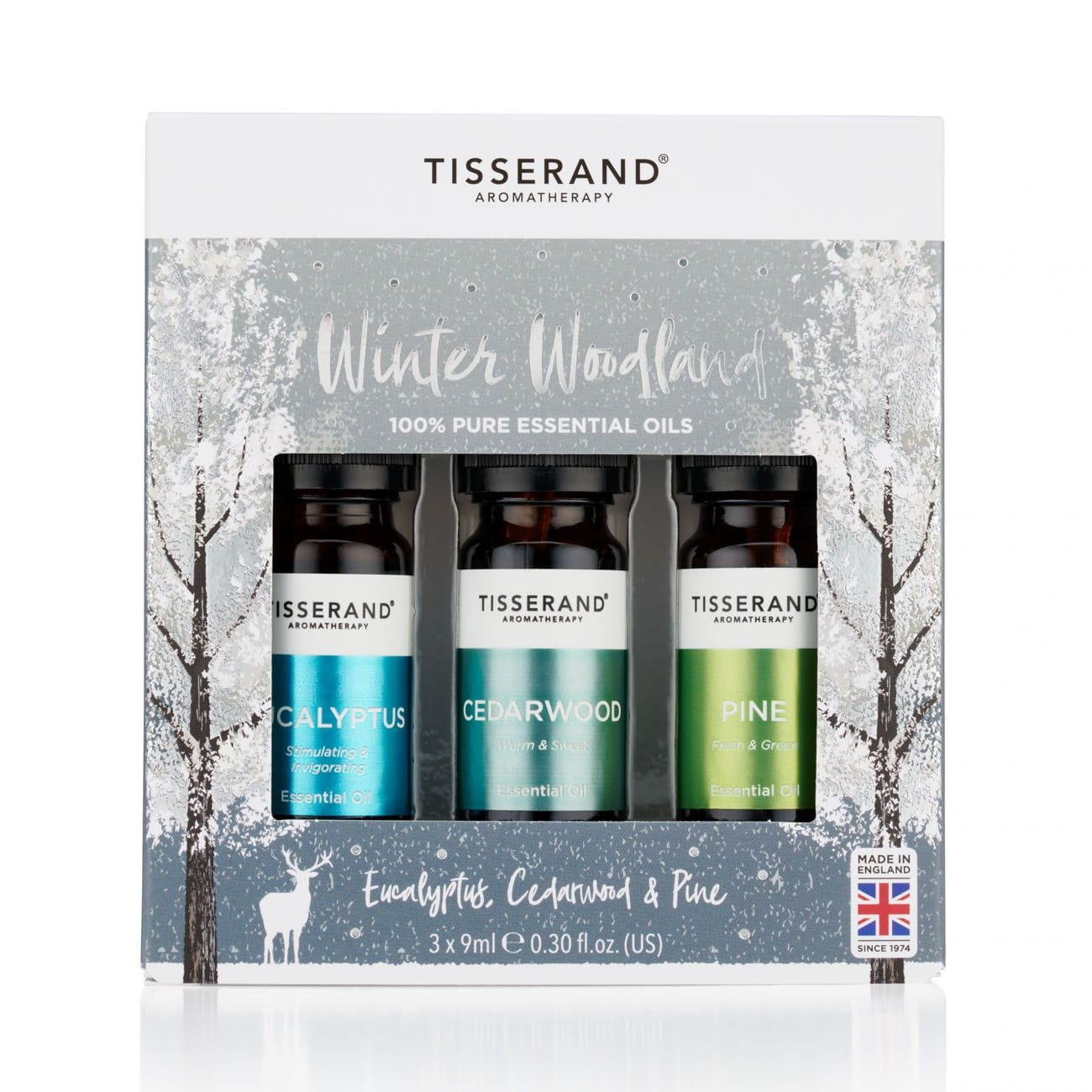Set mit 3 ätherischen Winterwaldölen in einer Weihnachtspackung mit 3 x 9 ml TISSERAND