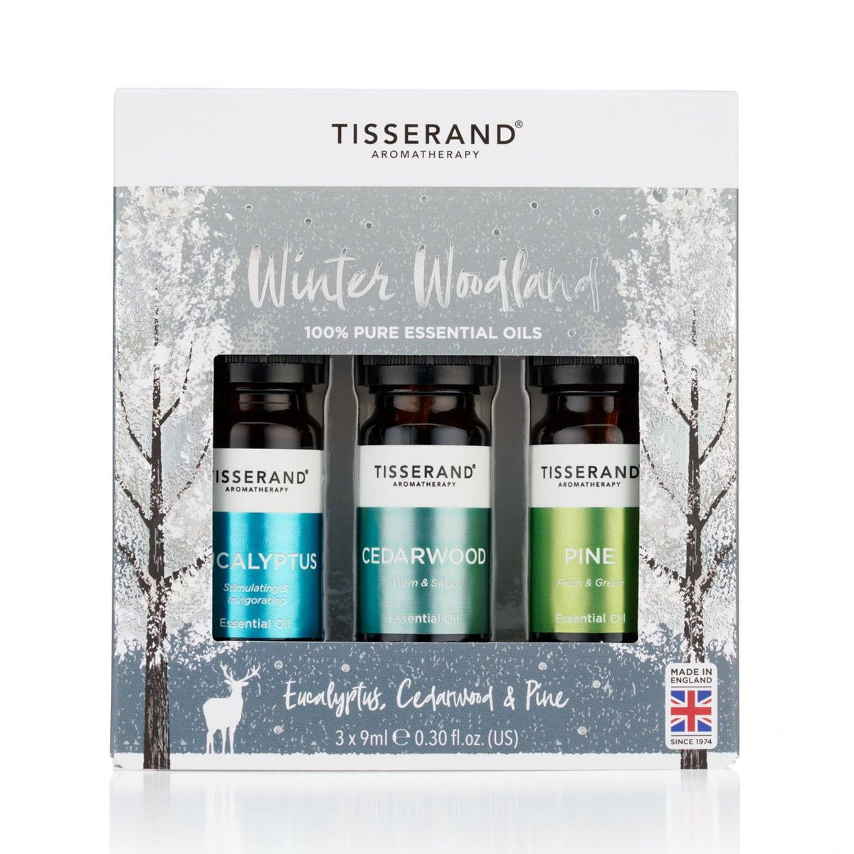 Set mit 3 ätherischen Winterwaldölen in einer Weihnachtspackung mit 3 x 9 ml TISSERAND
